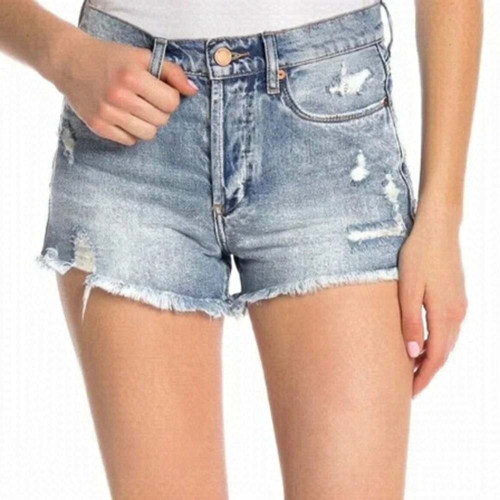 BLANK Nyc Bnwt Womens High Rise Jean Shorts Distressed "Hollyweird"